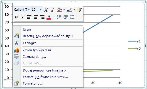 Zaznacz dane z paska Projektowanie należy