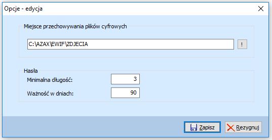 Zablokowany możliwość tymczasowego zablokowania konta użytkownika; Uprawnienia Administrator uprawnienie administrator bazy EWIF; Spis fotografii uprawnienie dostępu do edytora dokumentacji