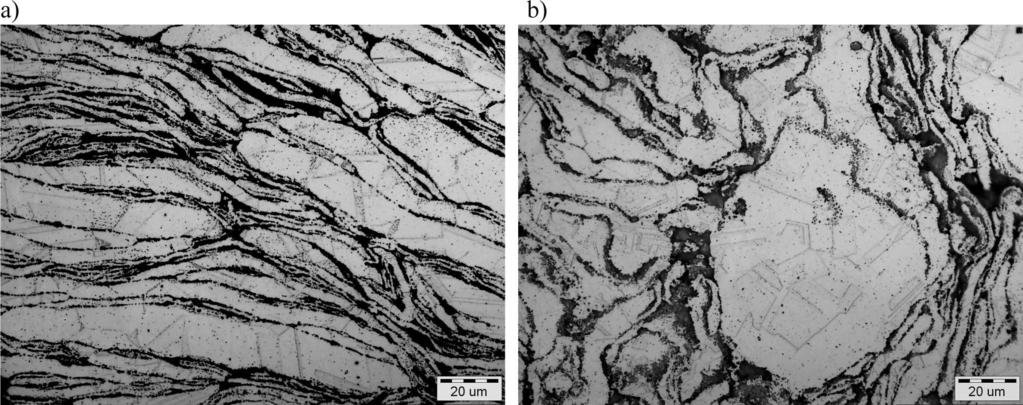 1069 Microstructure observations of examined composite materials were made on etched microsections, both longitudinal and transverse to the compacting direction.