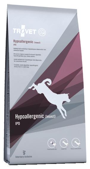 10 Ukierunkowane rozwiązywanie nadwrażliwości na pokarmy u psów i kotów Zakres produktów hipoalergicznych TROVET został rozszerzony o wiele diet, które obok leczenia nadwrażliwości na pokarmy