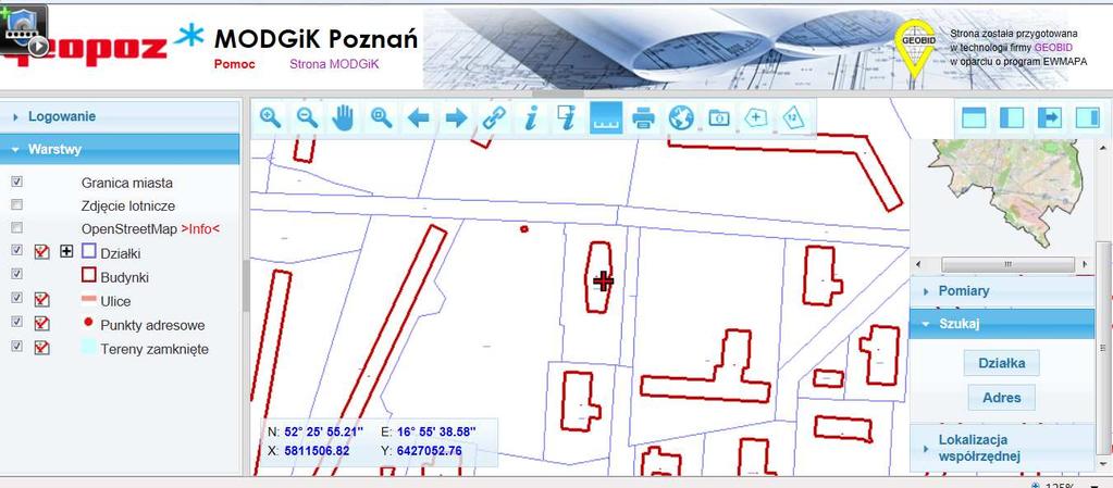 Działki będą wykorzystane do wykonania raportów z ewidencji gruntów i budynków.