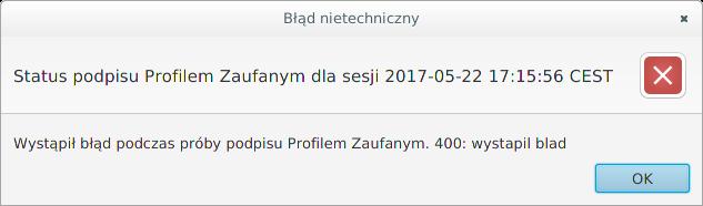 JPK_VAT przetwarzanie i wysyłka danych Podpisywanie profilem zaufanym Pojawi się komunikat o powodzeniu lub błędzie podpisywania dokumentu z