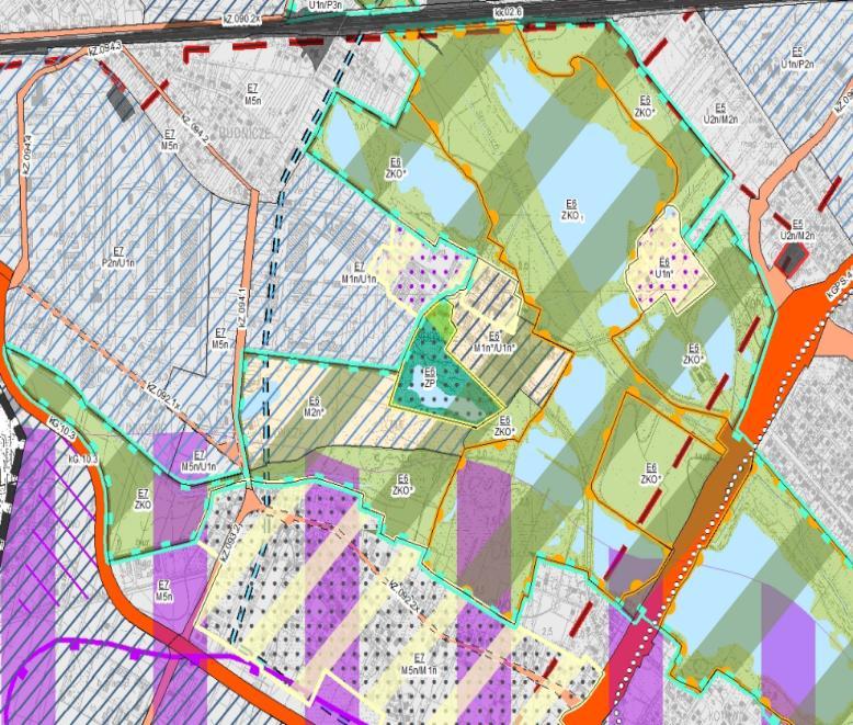 zachodniej części miasta - uwagi dot. terenu nad Plewianką w rejonie ul. Trzebińskiej Studium 2008 r. ZKO tereny zieleni otwartej Studium 2014 r.