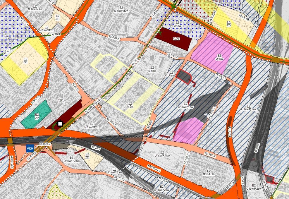 zachodniej części miasta uwaga 101.5 dot. ROD na pd. od ul. Hetmańskiej Studium 2008 r U1sw Tereny zabudowy usługowej Studium 2014r.