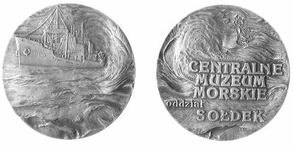 12 1987 Centralne Muzeum Morskie Oddział Sołdek Gertruda Wilczopolska- Kuziemska, bity w Mennicy Państwowej w Warszawie, ø 70, tombak patynowany, nakład 60