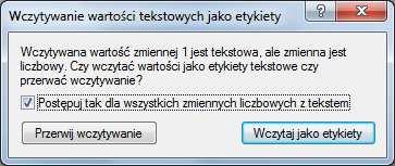 Prawidłowo wczytane dane powinny wyglądać następująco: Statystyki