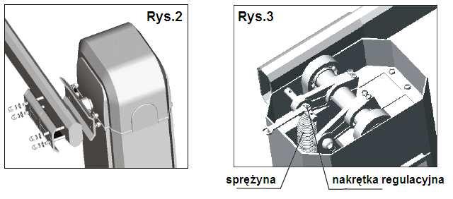 2. Instalacja ramienia szlabanu (Rys. 2). 3. Regulacja położenia krańcowego (Rys. 3).