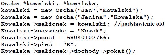 W podanym przykładzie, aż trzy osoby noszą nazwisko Nowak. Dla jednoznacznej identyfikacji danych schematy relacji muszą posiadać atrybuty o własności klucza podstawowego.