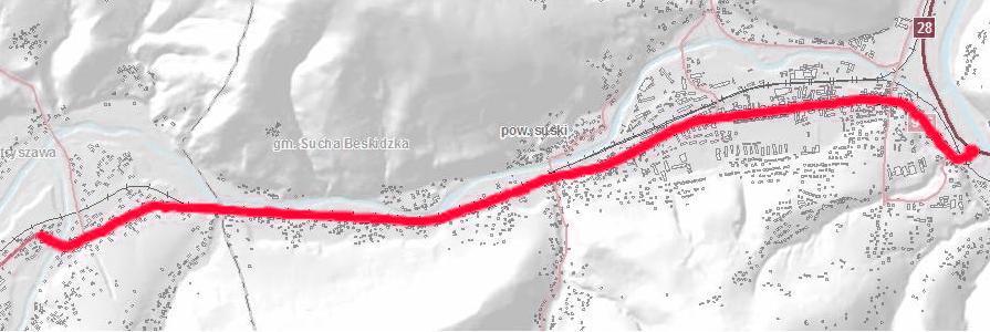 Program ochrony środowiska przed hałasem dla województwa małopolskiego 27. Droga wojewódzka nr 946 w Suchej Beskidzkiej 27.1.