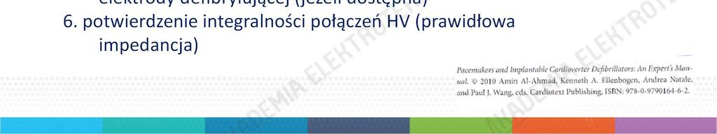 Postępowanie w przypadku wysokiego DFT I. Unikanie czynników ryzyka wysokiego DFT: 1. Położenie dystalnej elektrody defibrylującej głęboko w prawej komorze 2.