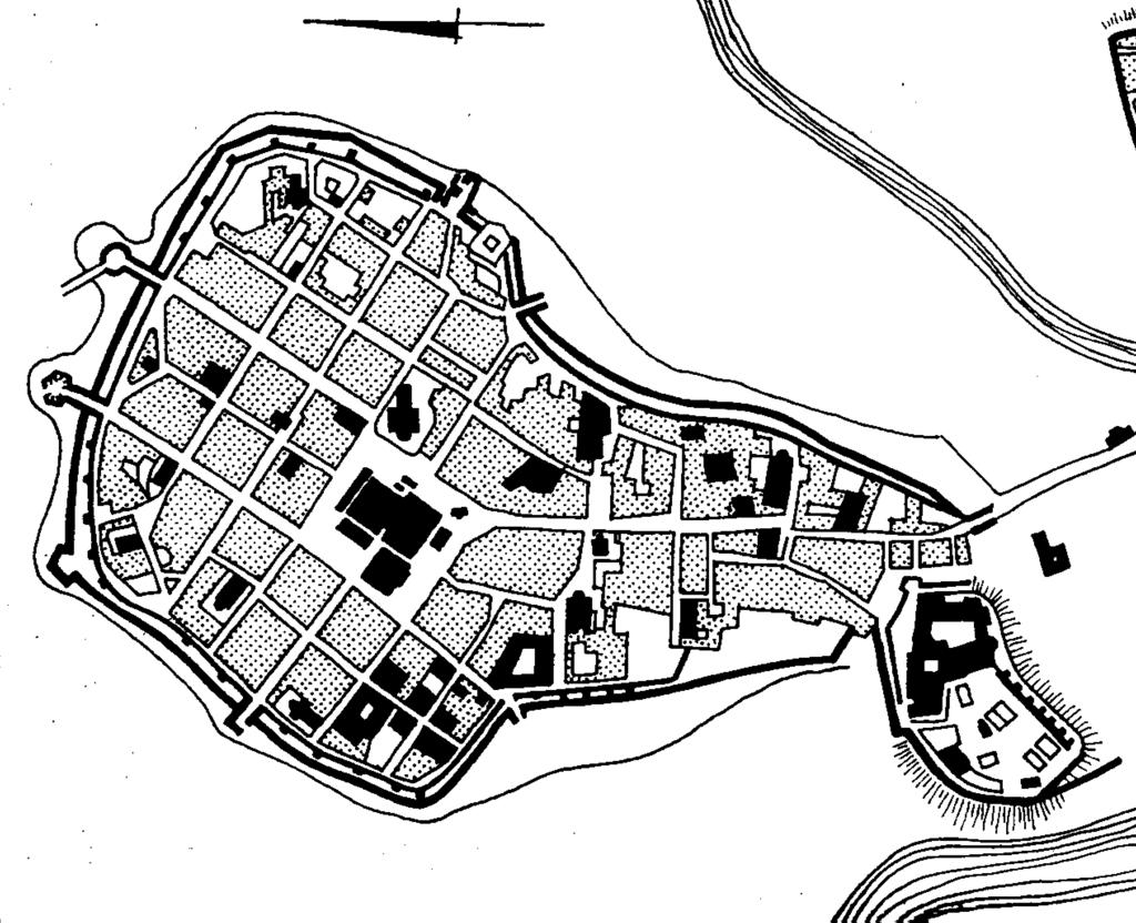 Plan miasta średniowiecznego - Kraków Źródło: M. Buchner, A.