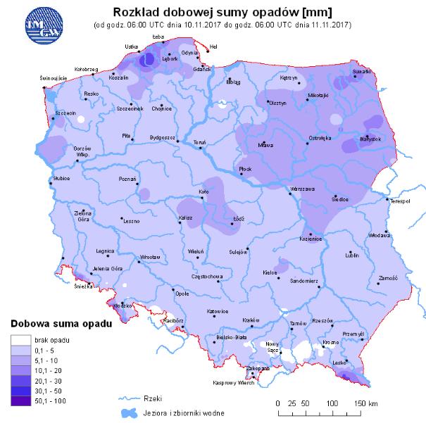 rzekach Rozkład dobowej sumy