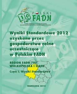 Na stronie internetowej www.fadn dostępne są również wyniki standardowe i ich analiza dla poszczególnych regionów: Wyniki Standardowe 2 uzyskane przez gospodarstwa rolne uczestniczące w Polskim FADN.