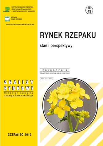 d w i g a S e r e m a k - B u l g e RYNEK DRO I JAJ stan i perspektywy ISSN 23-255X NR P Ó Ł R O C Z N I K 43 CZASOPISMO UKAZUJE SIĘ OD 992 ROKU Seria: Analizy Rynkowe A N A L I Z Y R Y N