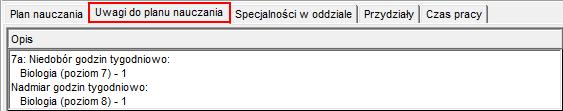 średniku liczbę godzin przyznaną dodatkowo w ramach puli wraz z odpowiednim kodem, np. 3;1dyr lub 3;1jst. 7.