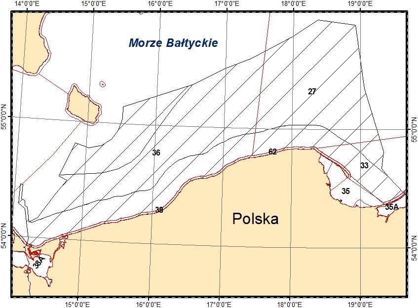 Rys. 3. Podakweny Morza Bałtyckiego wyznaczone w ramach HELCOM CORESET BD 2/2011 (źródło: PMŚ) Tabela C.