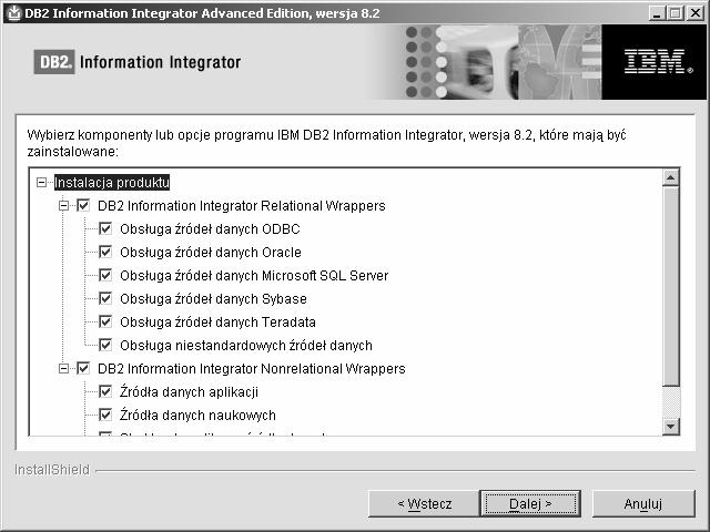 IBM DB2 Oracle (1) ORACLE ODBC do Oracle DB2 1. Zainstalowanie sterownika ODBC do Oracle (komponent pakietu DB2 Information Integrator) 2.