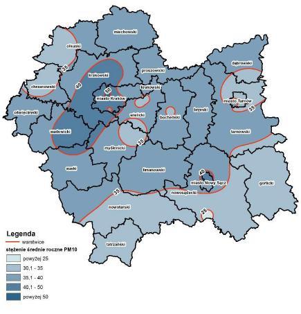 Informacja o stanie środowiska w 216 roku Mapa 1.