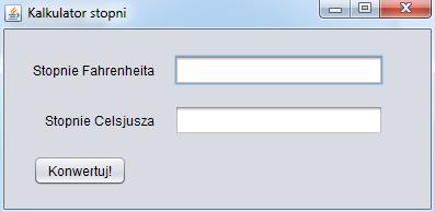 Teraz bezproblemowo przygotujemy takie samo GUI dla naszego kalkulatora po prostu przeciągając odpowiednie