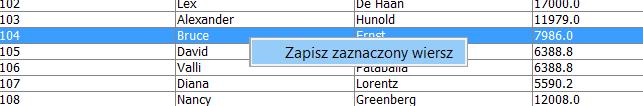 przeszkód edytować każdą komórkę czy zaznaczać wiersze.