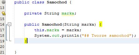 Co się stanie, gdy konstruktor Samochodu będzie przyjmował jakieś parametry?