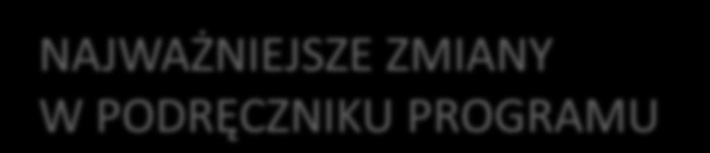 PROGRAMU Zmiany w