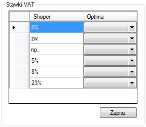 W każdej sekcji należy przypisać wszystkie wartości, a następnie kliknąć Zapisz.