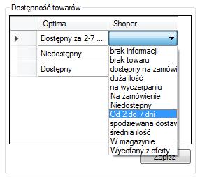 Po przypisaniu wszystkich wartości należy kliknąć Zapisz w celu zachowania ustawień.