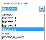 7.2. Wybór cen W sekcji Ceny można określić do trzech cen, które będą widoczne przy towarach w sklepie.