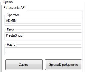 2.2. Nawiązanie połączenia z Comarch ERP Optima W następnym kroku konfiguracji należy nawiązać połączenie z Comarch ERP Optima.