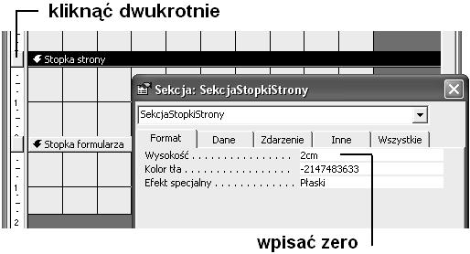 Rozdział 4. Formularze, formanty i raporty 207 Nagłówek i stopkę można dodawać jedynie jako parę.