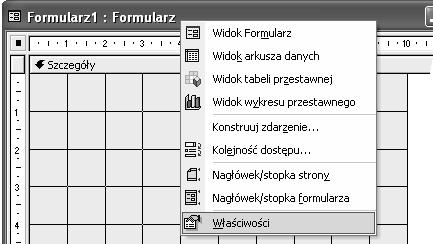 Wybrać z menu podręcznego polecenie Właściwości, a następnie na karcie Format odszukać właściwość Obraz, po czym kliknąć przycisk oznaczony