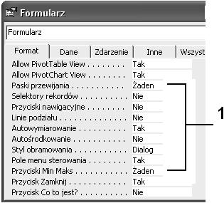 Nawigacyjne wybrać pozycję Nie, w polu właściwości Linie Podziału wybrać pozycję Nie, w polu właściwości Autowymiarowanie wybrać pozycję Tak, w polu właściwości Autośrodkowanie wybrać pozycję Nie, w