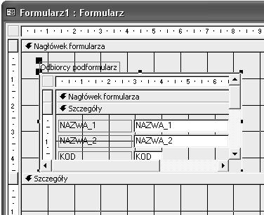 Okno dialogowe Kreator podformularzy Rysunek 4.58.