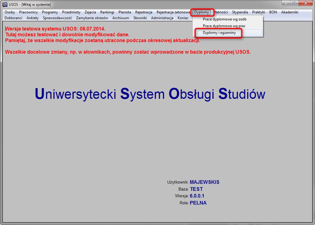 5 Dyplom i suplement Po zakończeniu studiów musimy studentowi wydrukować dyplom i suplement,