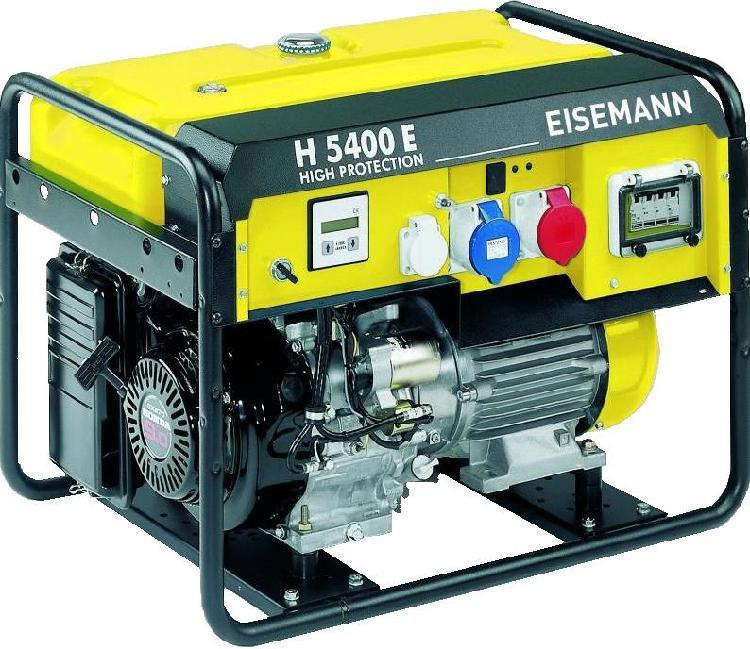 EISEMANN H 5400 / H 5400 E HIGH PROTECTION IP-54 Elektryczna moc 3~ (cos 0,8) VA 4500 Elektryczna moc 1~ (cos 1,0) VA 3800 Elektryczna moc 3~ kw 3,6 Elektryczna moc 1~ kw 3,8 Napi cie 1~/3~ V 230/400