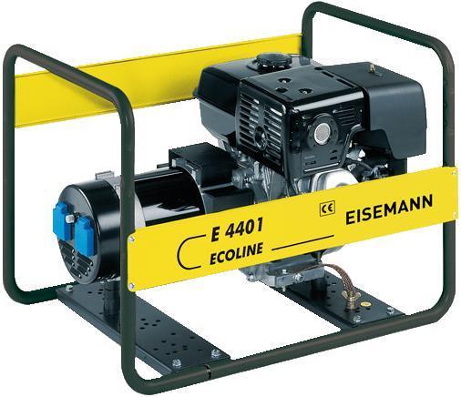 EISEMANN E 4401 ECOLINE IP 23 Elektryczna moc 1~ (cos 1,0) VA 3700 Elektryczna moc 1~ kw 3,7 Napi cie 1~ V 230 Maksymalny pr d 1~ A 16,0 Pr d 1~ (Schuko) A 16,0 Maks.