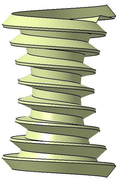 powierzchnie ślimaka globoidalnego (Guide curve ścieżka, Profile profil, Anchor point punkt bazowy, Sweep profile plane