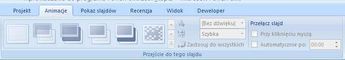 C Następny (przejście do następnego slajdu) Wstrzymaj Czas slajdu Powtórz Całkowity czas prezentacji Po ustaleniu czasu dla ostatniego slajdu w oknie komunikatu zostanie wyświetlony całkowity czas