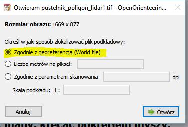 GEOREFERENCJA i OOMapper OpenOrienteering Mapper - http://www.openorienteering.org/apps/mapper/ Krok 1 Tworzymy nowy projekt (lub używamy już istniejącego).