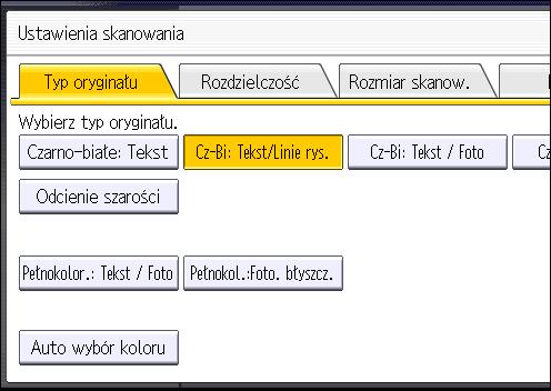 6. Scan Określenie ustawień skanowania 1. Naciśnij przycisk [Ustawienia skanowania]. 2.