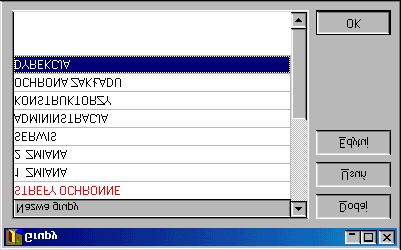 PR Master 1.5-10 - 01-02-15 Okno Grupy Grupa dostępu to grupa użytkowników, dla których należy zdefiniować określony harmonogram dostępu.