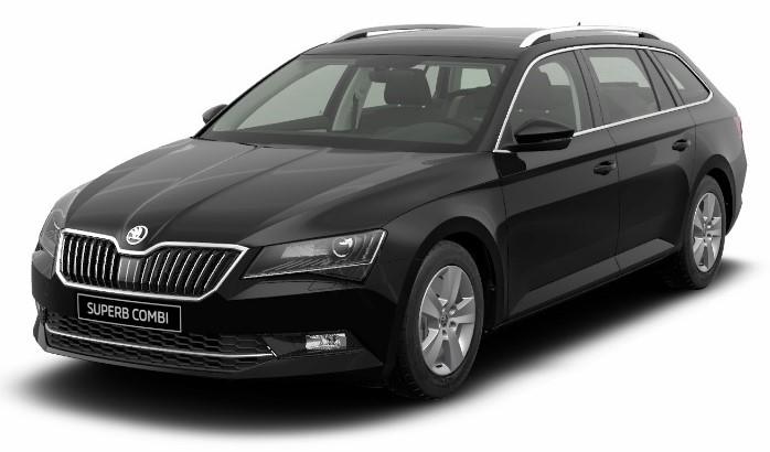 ŠKODA Superb Combi Ambition Kolor: Czerń Magic Perłowy Wersja wnętrza: Czarny Silnik: 2,0 TDI 110 kw (150 KM) 6-biegowa manualna Wyposażenie dodatkowe: 1.