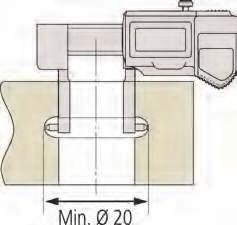 prędkość Czas życia baterii Wyświetlacz Patrz tabele (z wyłączeniem błędu Nieograniczona około 15000 godzin LCD, wysokość znaków 7,5 mm W etui, 1 bateria w zestawie Opis 05CZA624 Kabel Digimatic z