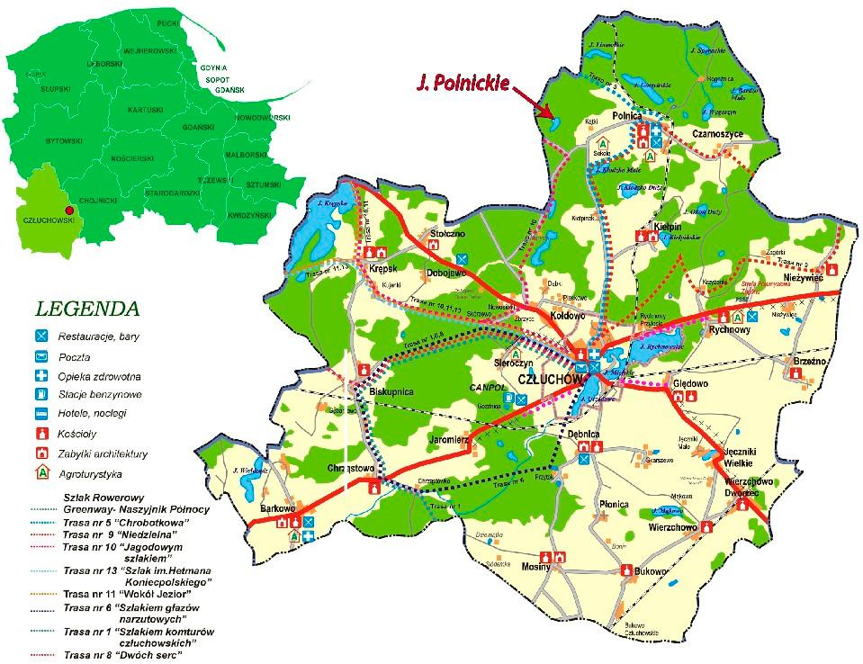 Rozdział 1. Ogólna charakterystyka jeziora Polnickiego. 1.1 Lokalizacja i położenie.