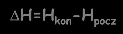 Entalpia H ENTALPIA Entalpia H H=H kon -H pocz Jeżeli H kon <H pocz to H<0 Proces jest egzotermiczny EGZOTERMICZNY