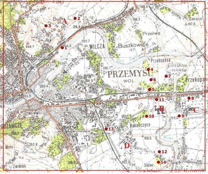 212 A. Pękala, E. Głowienka Zawartości zaś ołowiu w wielu punktach przekroczyły górną granice zawartości naturalnych.