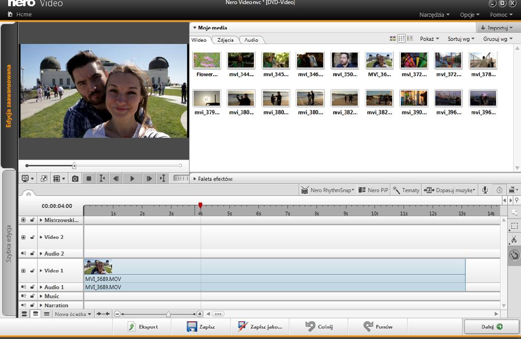 Edycja materiałów wideo 4 Edycja materiałów wideo 4.1 Edycja wideo Nero Video jest dostępny w wersjach różniących się zakresem dostępnych funkcji.