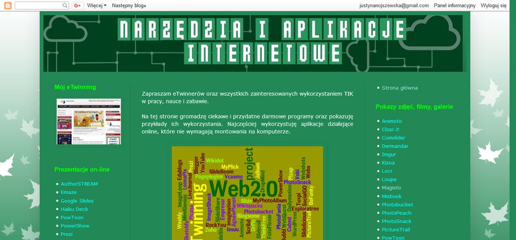 TIK TECHNOLOGIE INFORMACYJNO- KOMUNIKACYJNE Jak nie pogubić się w oceanie narzędzi i aplikacji dostępnych w Internecie? Proponujemy skorzystać ze strony: http://narzedziaetwinning.blogspot.