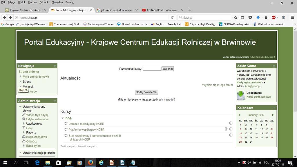 W ramach portalu edukacyjnego KCER - portal.kcer.